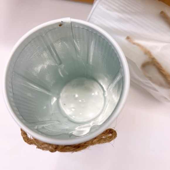 8 Farmhouse Vase Galvanized Metal 4.33 in Decor Vintage Flower Vase WEDDING NEW! - Picture 12 of 12